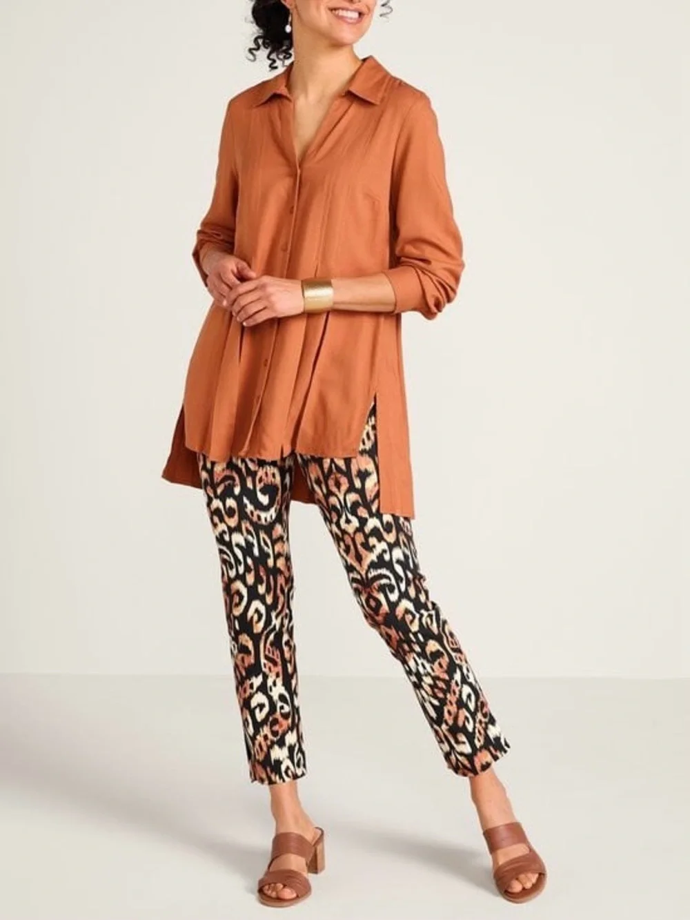 Soft Surroundings Superla Slim Leg Ankle Pants Size 3X Animal Ikat Print $100 - Picture 2 of 10